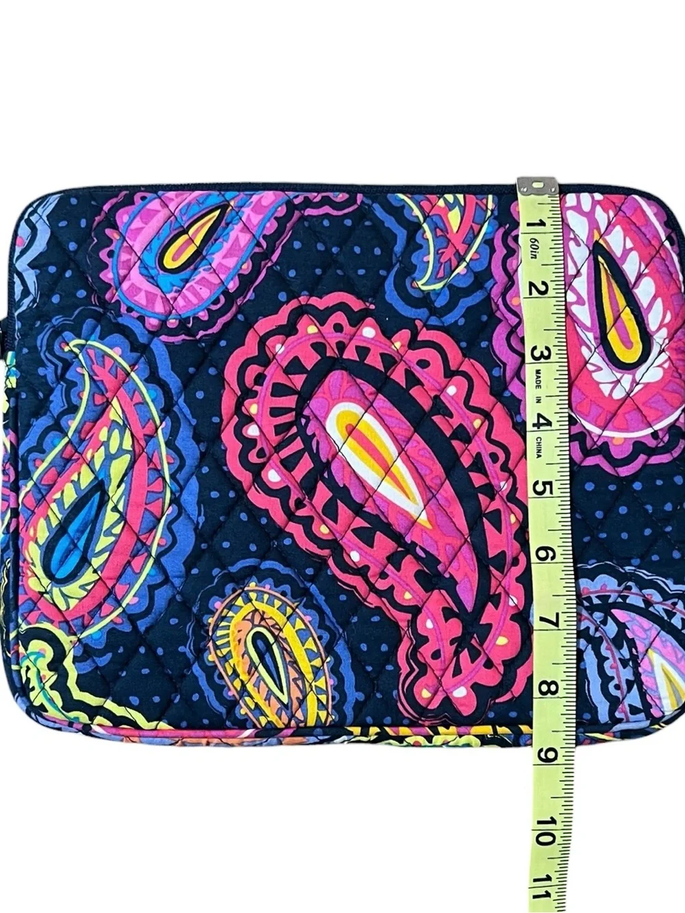 Vera Bradley iPad Tablet Sleeve Case Zip Cover Quilted Paisley 10”x8”